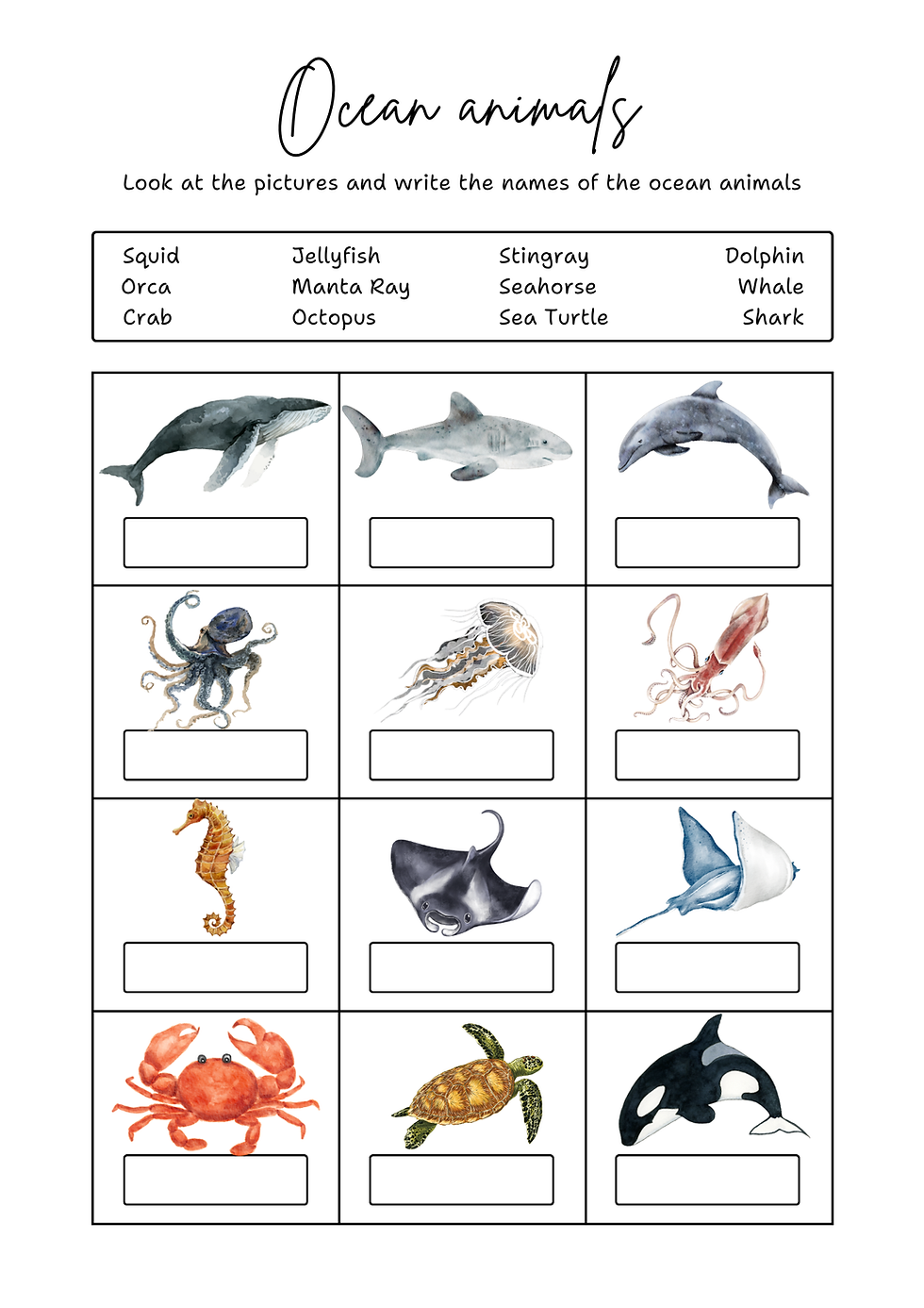 Thumbnail: Ocean-Animal Learning Pack 2