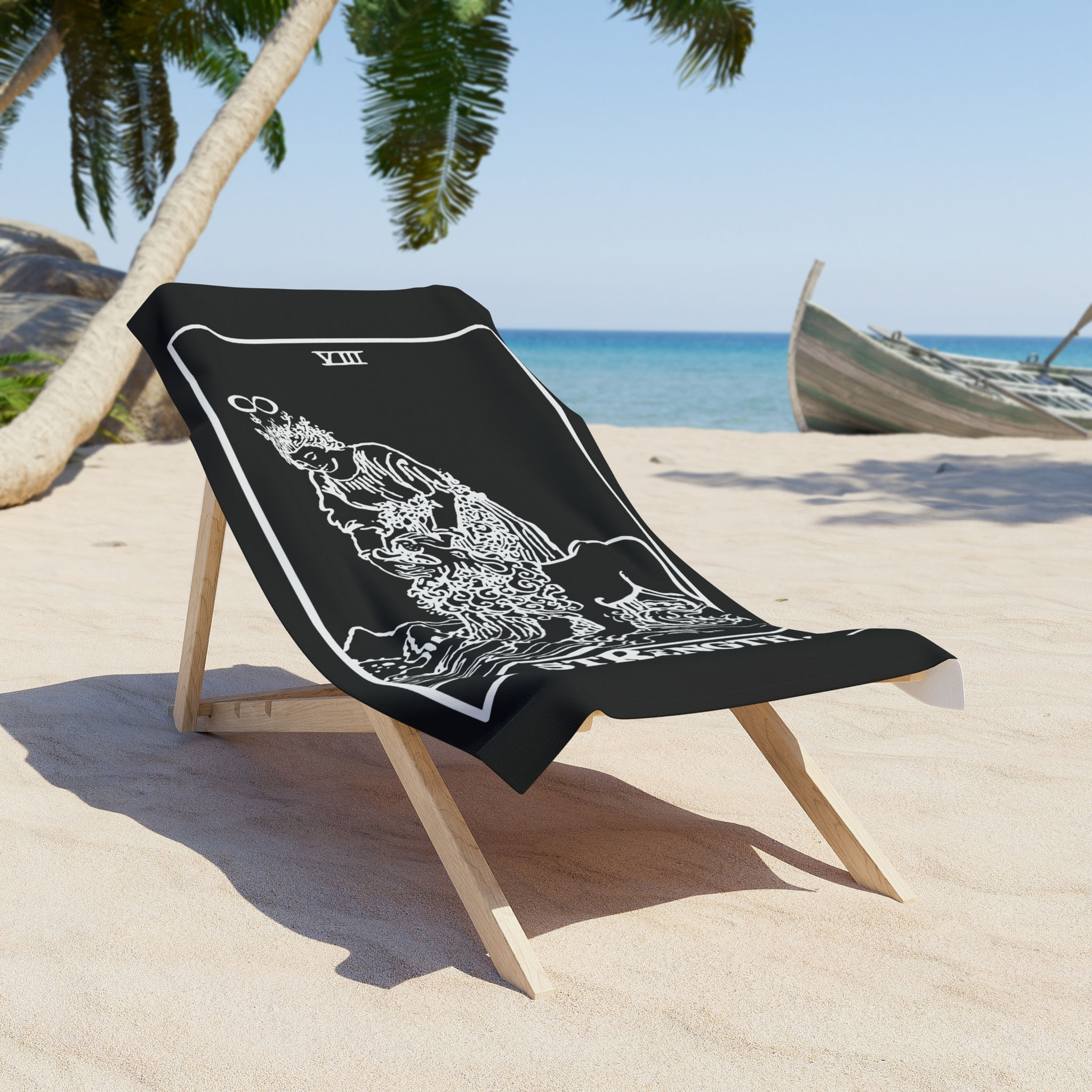Strength Tarot Beach Towel