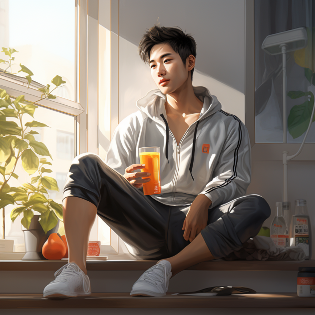 yoo0000_hansome_Korean_man_drinking_a_healthy_drink_wearing_spo_51e369fa-20a9-4716-9bd7-73095497e596