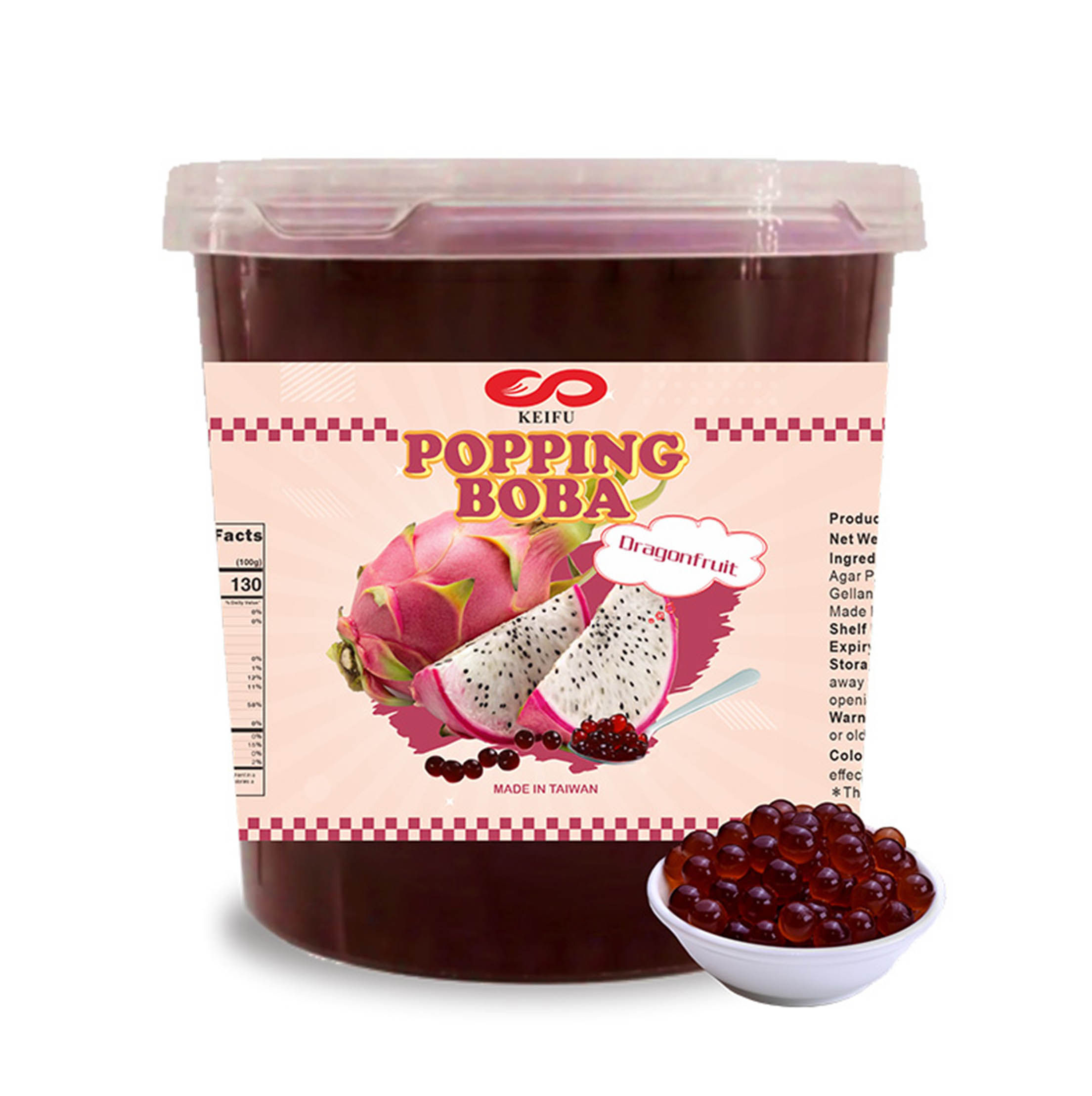 Dragonfruit Popping Boba Barrel