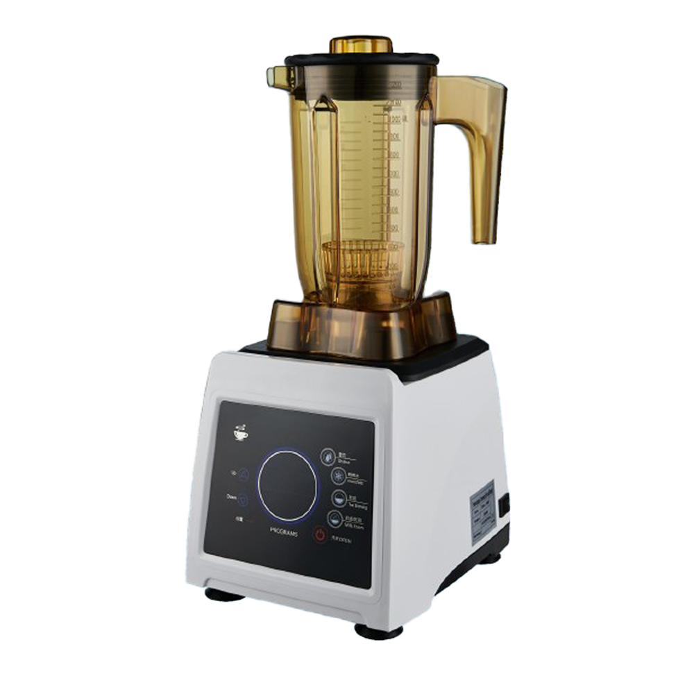 Premium white smart commercial tea extractor with amber pitcher and digital touch panel.