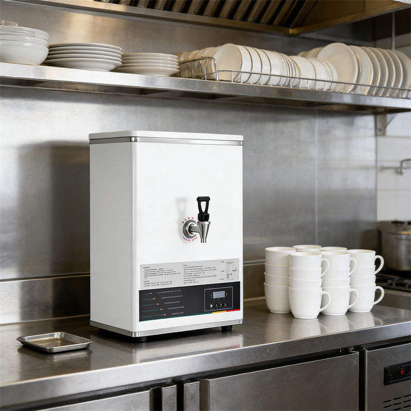 Thumbnail: Compact and sleek EG-25L Commercial Water Boiler, an ideal space-saving solution for cafe countertops, restaurants, and offic