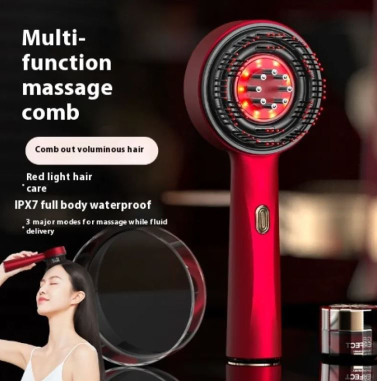 Electric Massage Comb Home Scalp Drain Comb Red Light Anti-slip Hair Care Multi-