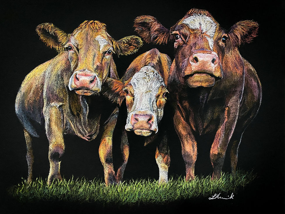 Ladies in Red commercial cow art by Red