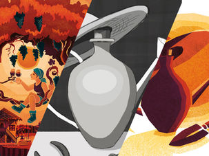 Title picture for a blog article about wine magazine illustrations