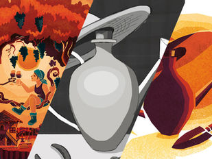 Title picture for a blog article about wine magazine illustrations