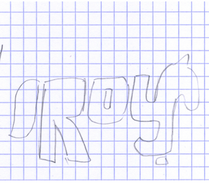 Hand Lettering Illustration scribble of a horse named Roy