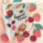 Packaging of Jumbo Special Flakes Red Berries in a swirl of illustrated ingredients like strawberries, cherries, raspberries and grains