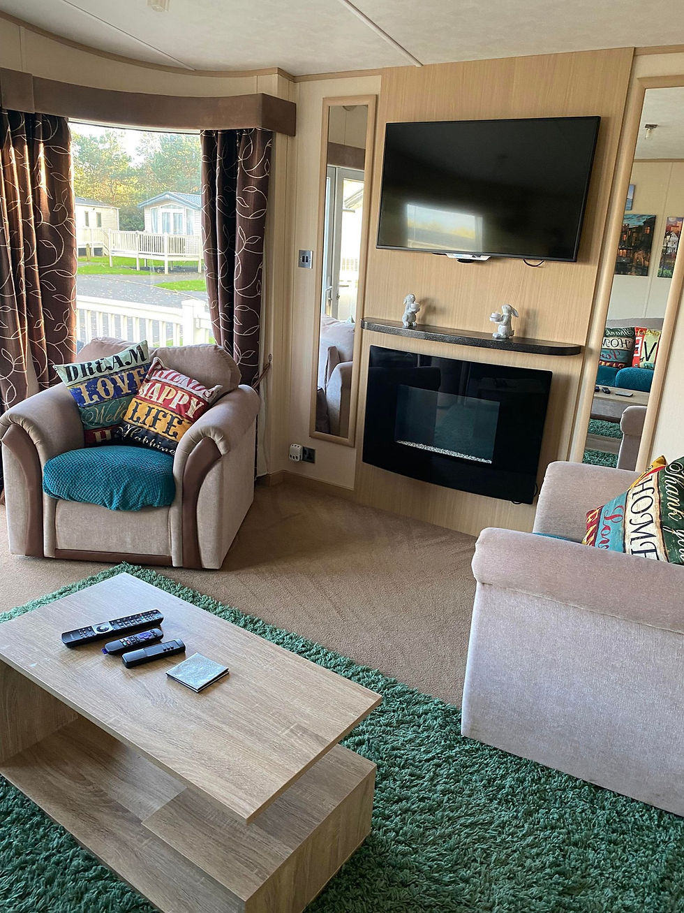 Living Area of Caravan at Haven Lakeland