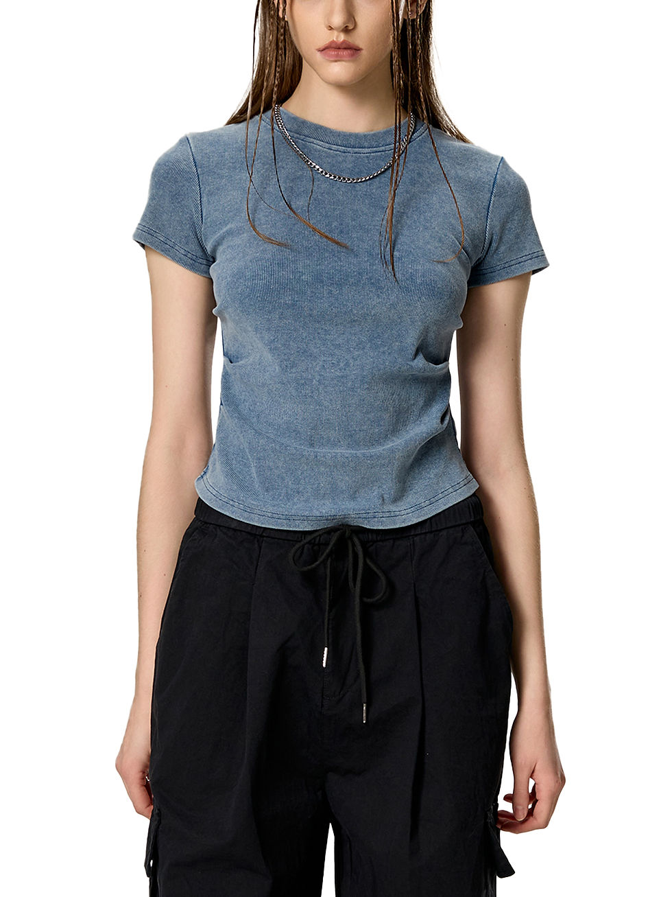 Thumbnail: Vintage Washed Bodycon Cotton T-Shirt