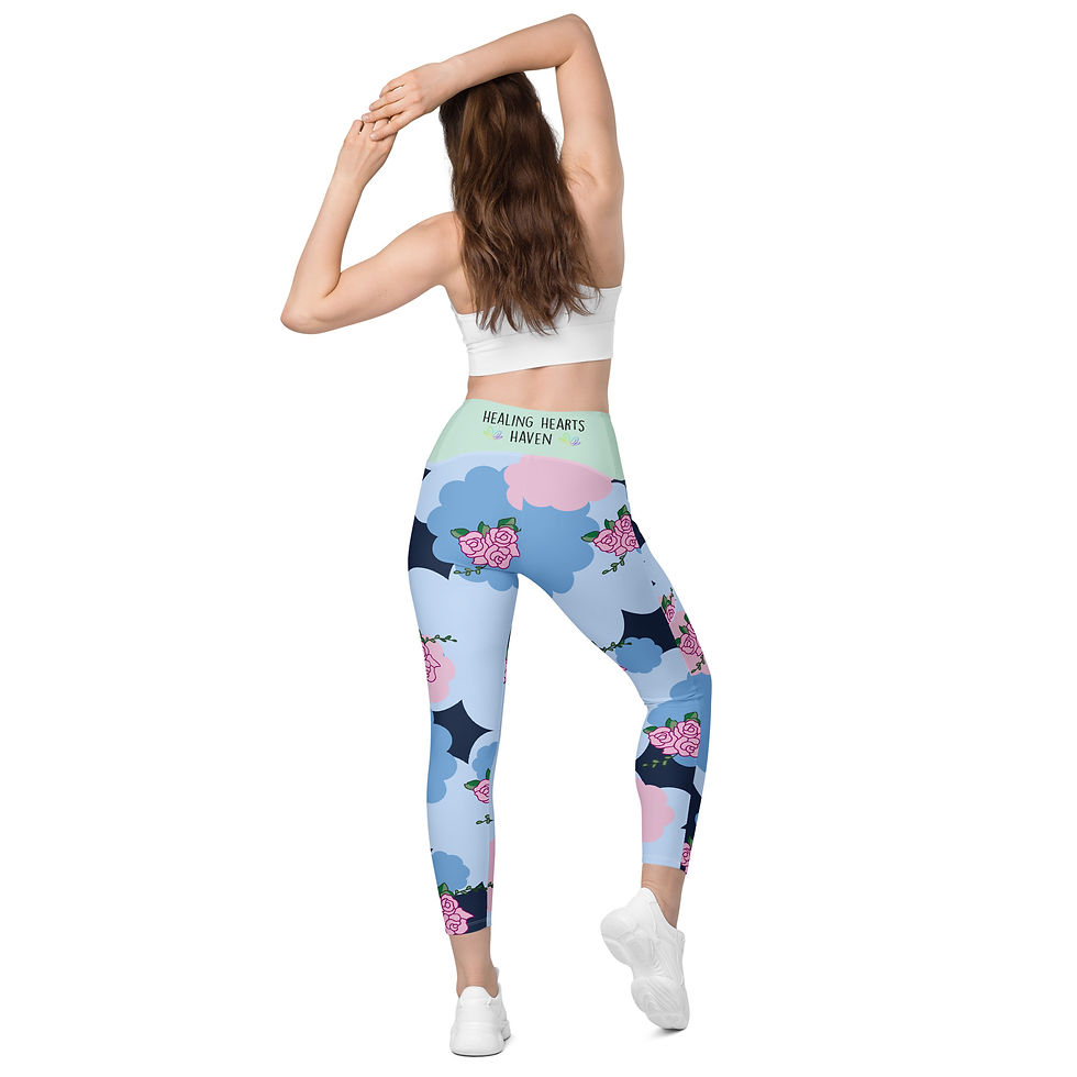 Thumbnail: Healing Hearts Haven - Roses In The Clouds Leggings