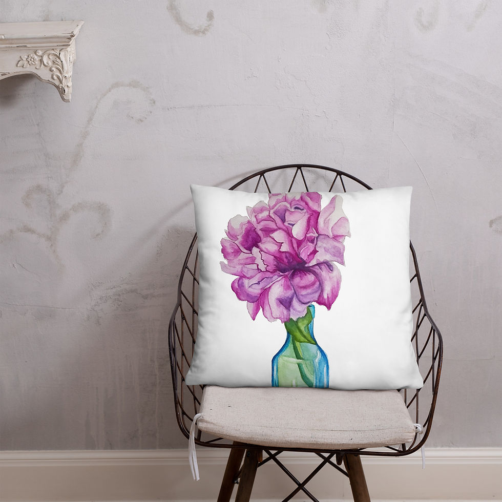Thumbnail: Peony – Watercolor Large Basic Throw Pillow