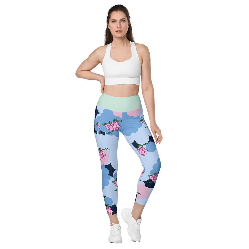 Thumbnail: Healing Hearts Haven - Roses In The Clouds Leggings