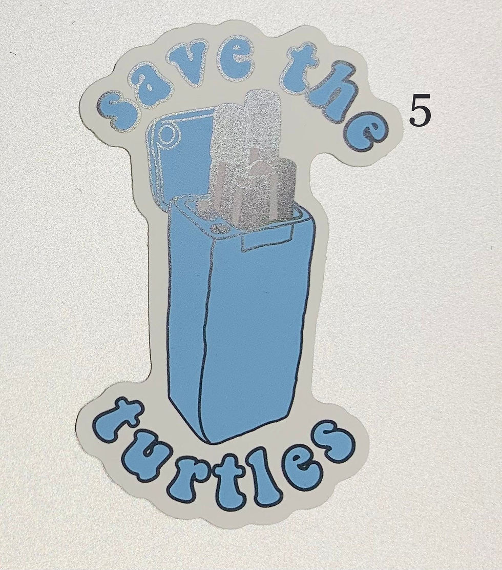 Thumbnail: Wood Natural Creations  – Save The Turtles Sticker – Hand Drawn