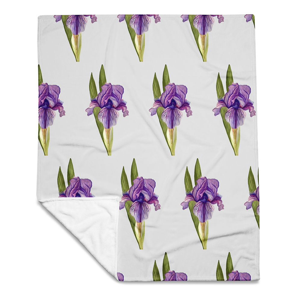 Thumbnail: Iris - Purple and Pink Watercolor Plush Throw Blanket