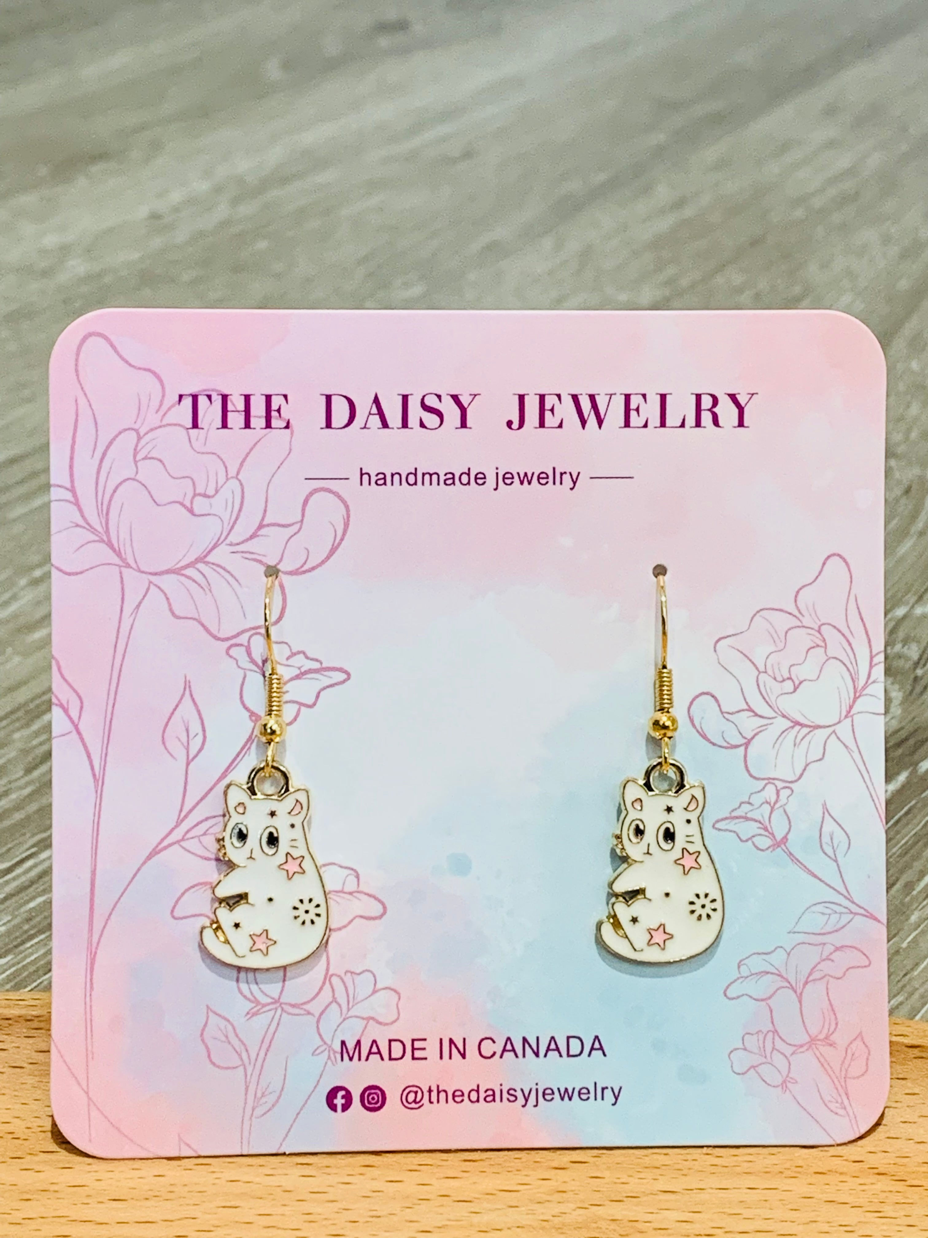 Sakura Cat Earrings