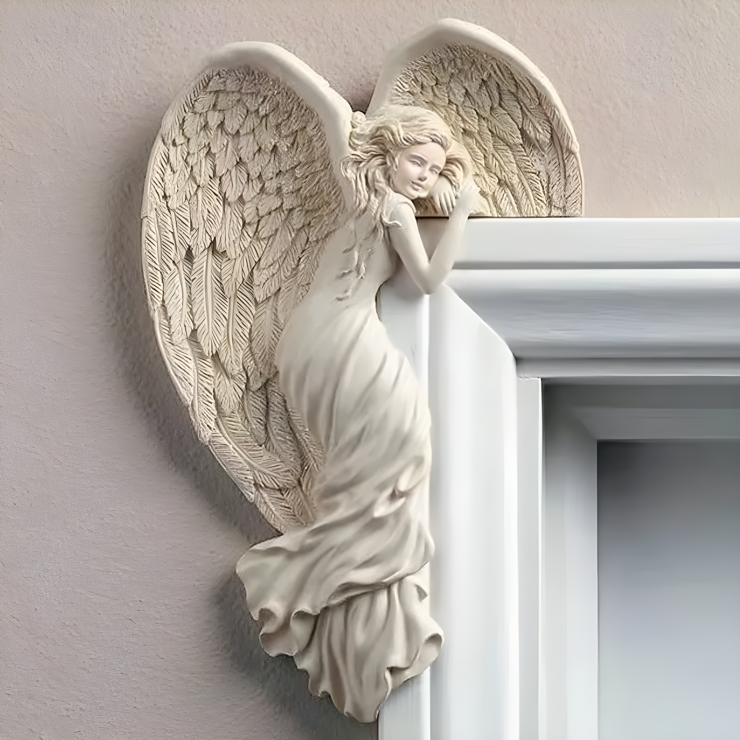 Peaceful Guardian Angel Doorframe Accent