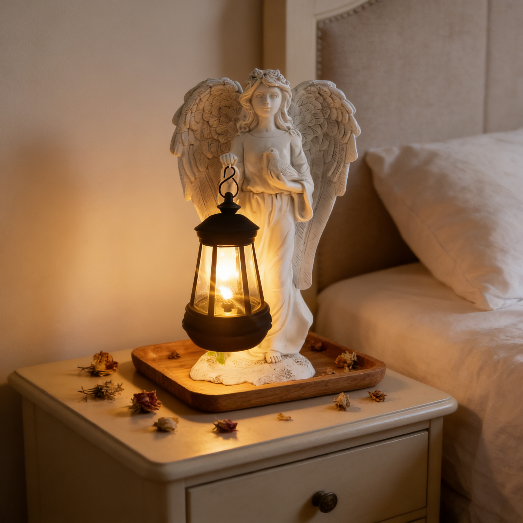 Angel of Light Solar Lantern Statue