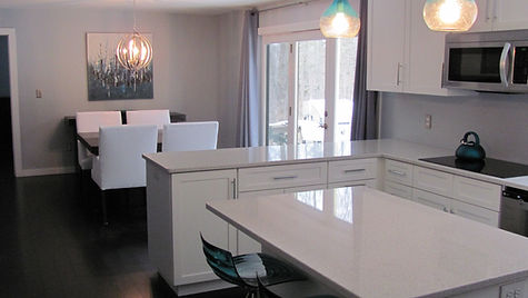 kitchen renovation, clean lines, light