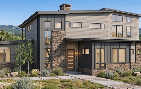 Contemporary home, modern home, mountain home