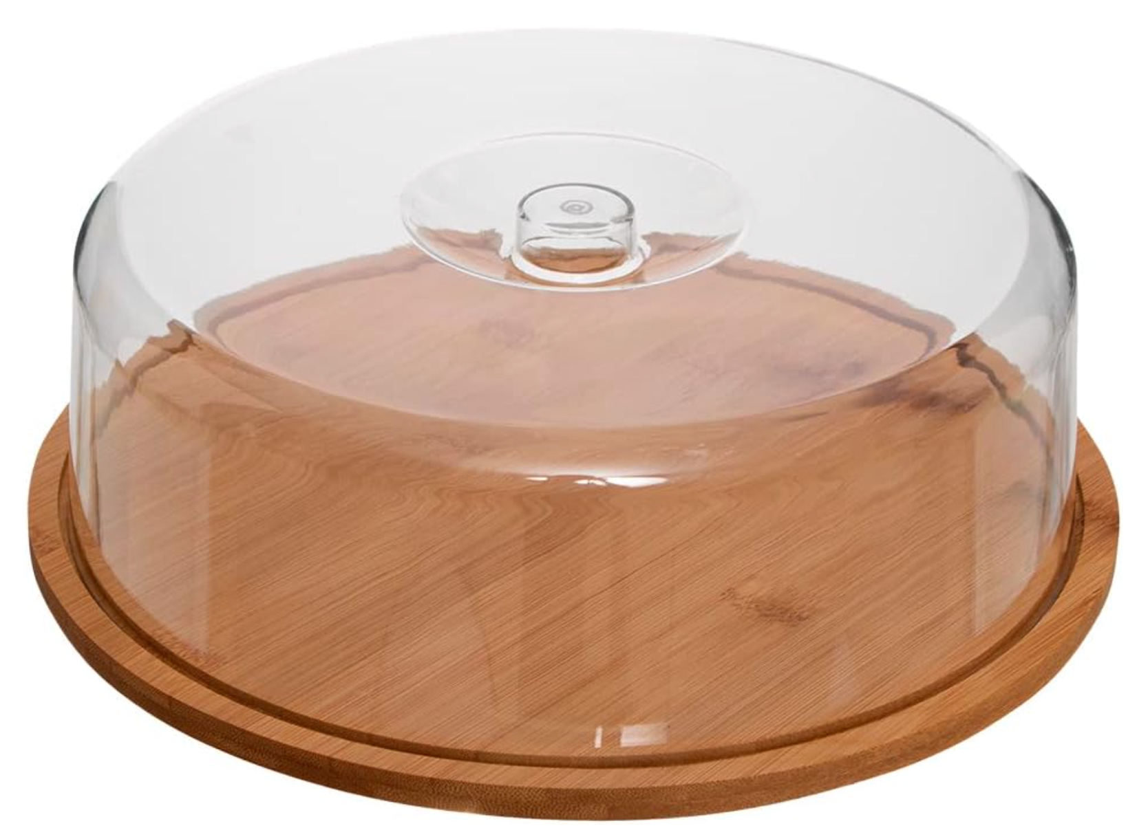 PORTA BOLO BASE BAMBU ECOKITCHEN COM TAMPA DE ACRÍLICO 28 CM