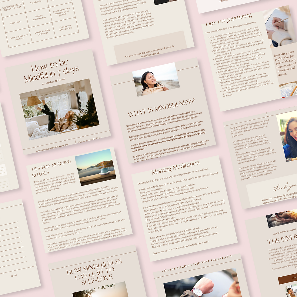 Thumbnail: Editable Mindfulness Workbook for Coaches & Hypnotist