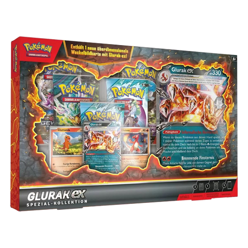 Pokémon Glurak-ex Spezial-Kollektion mit Promokarten, Wackelbild Jumbo-Karte & Boosterpacks (Deutsch)