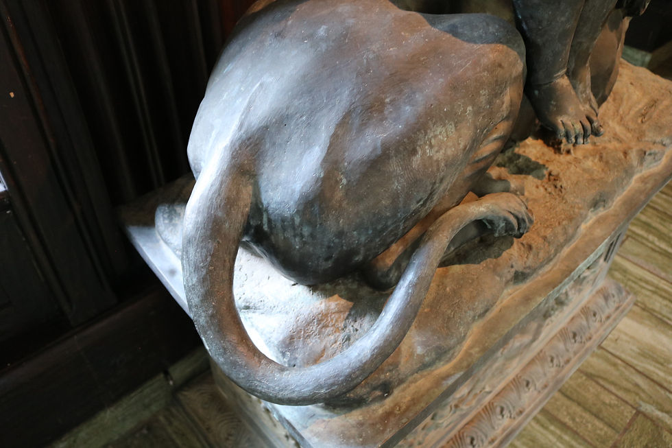 Thumbnail: Steve Bennett Life-Size Bronze Cherub Lion Statue