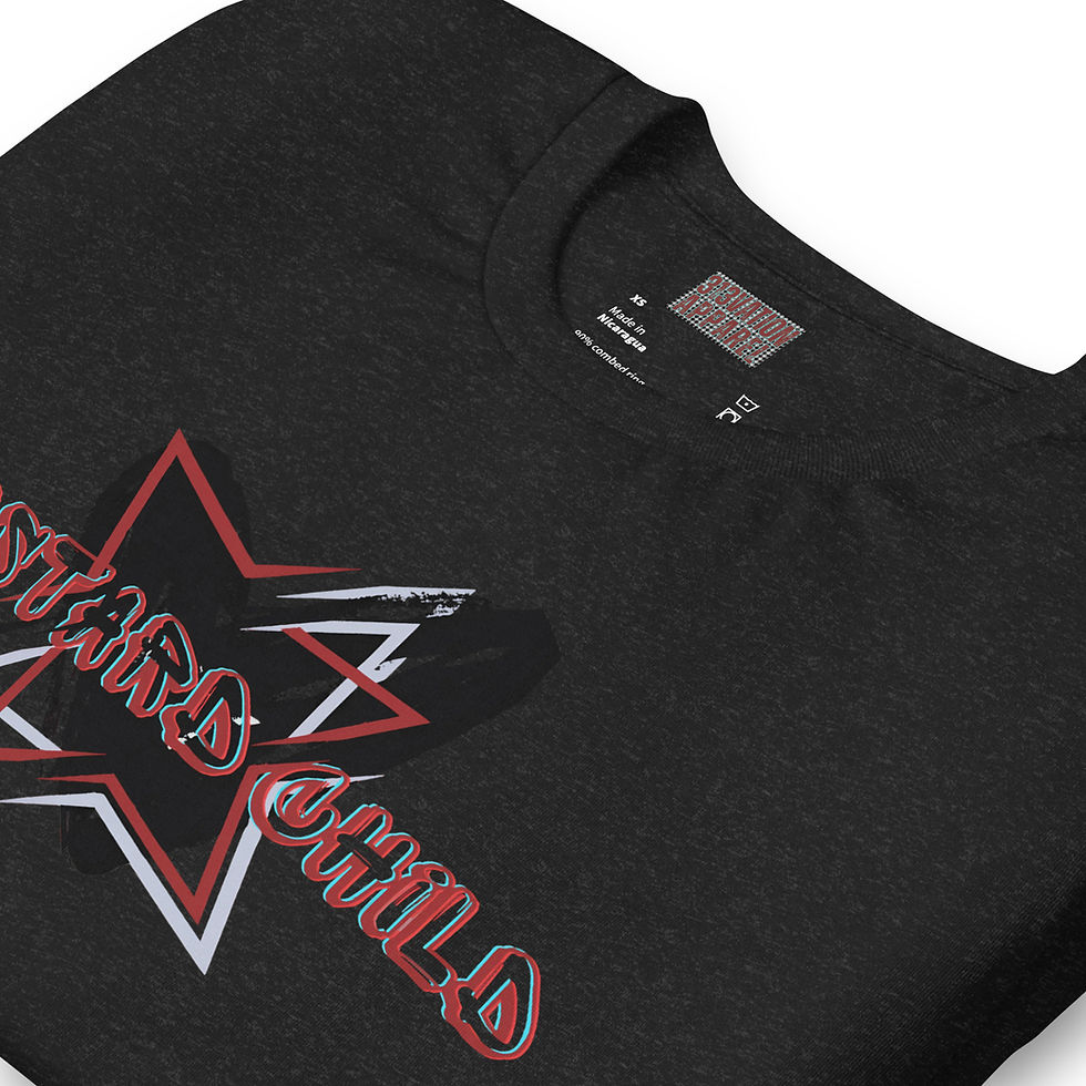 Thumbnail: Bastard Child Star-heart Logo_red-blue-gray-black_Center Chest