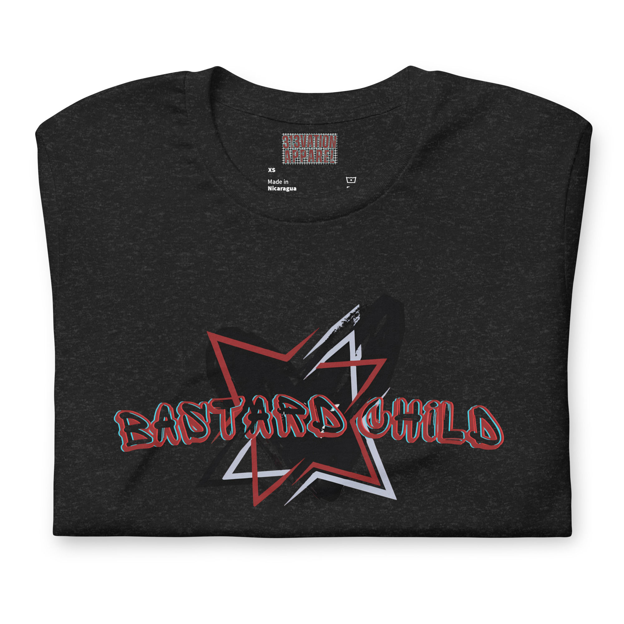Bastard Child Star-heart Logo_red-blue-gray-black_Center Chest