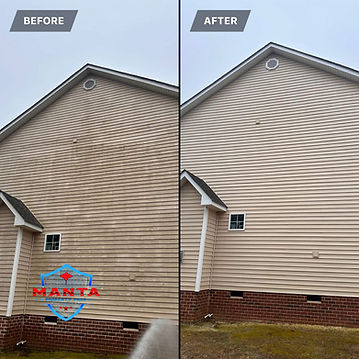 residential home after power washing