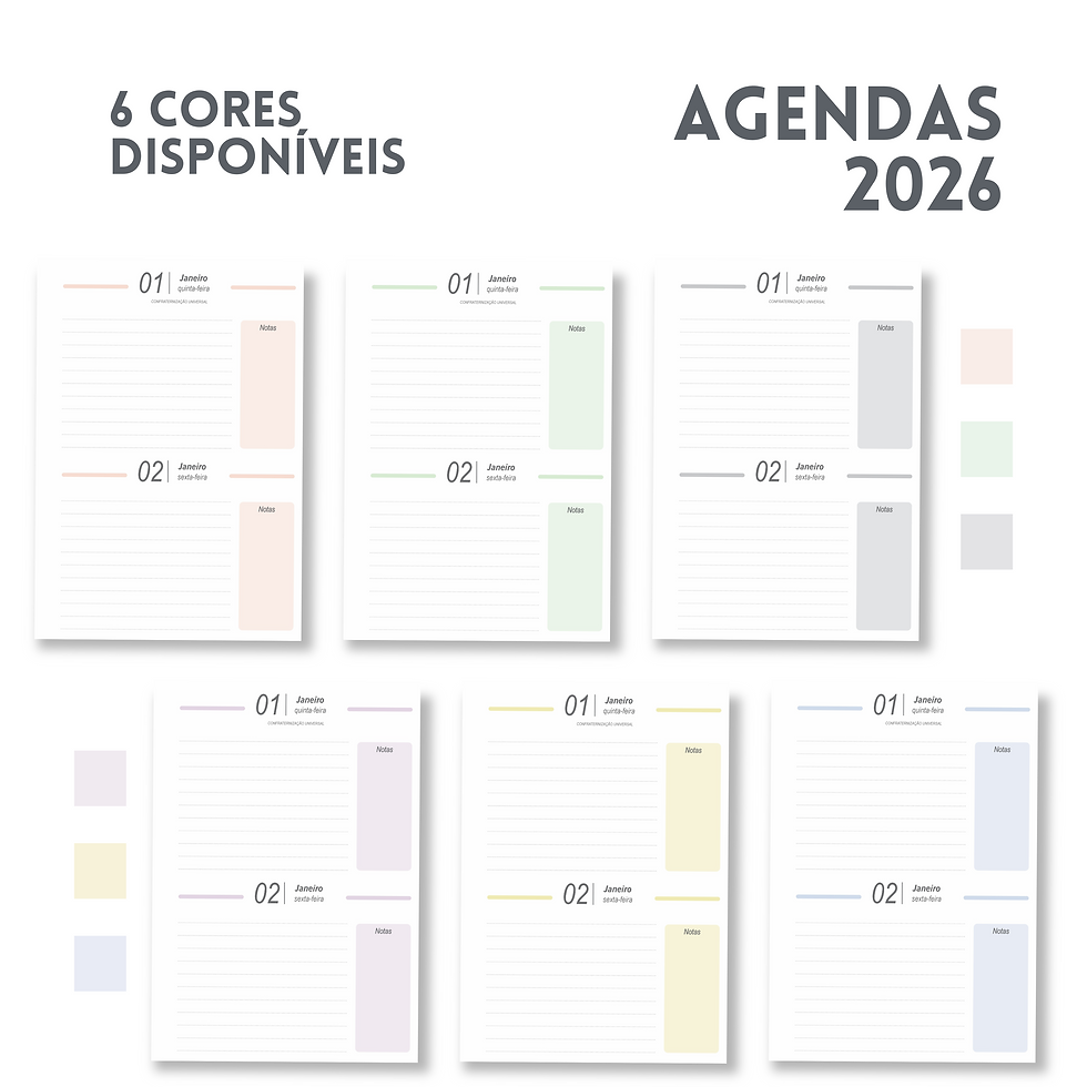 Miniatura: Combo Miolo Agendas Essência – A5 e A6 | 1DPP + 2DPP-Datado