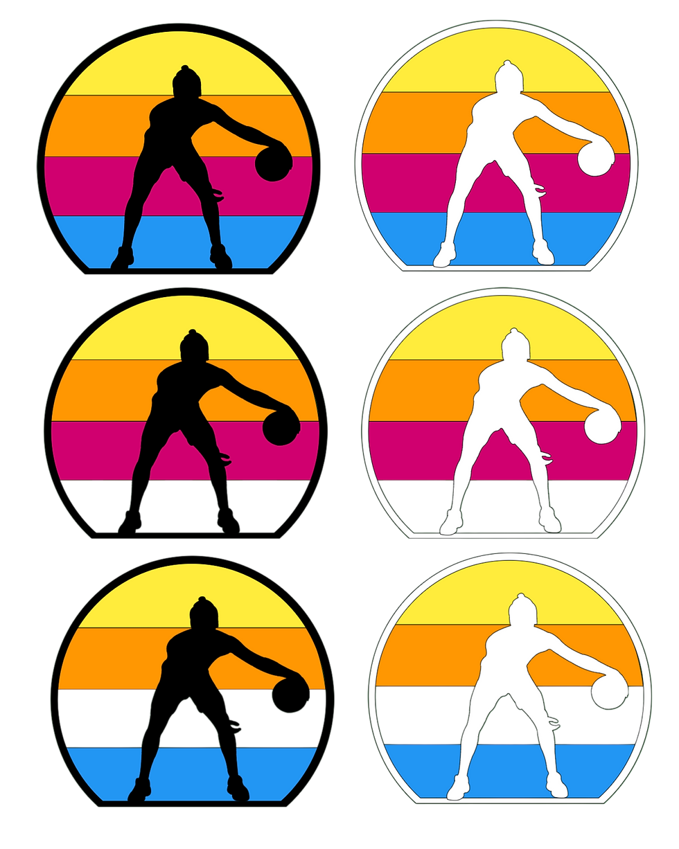 Basketball player logo for front of shirt