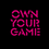 Thumbnail: Pink Own Your Game Logo on a black sweatshirt