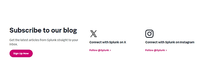 An image of the subscribe to our blog and social links component
