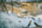 Small groups trying ice climbing on beginner routes in Elora, Ontario.