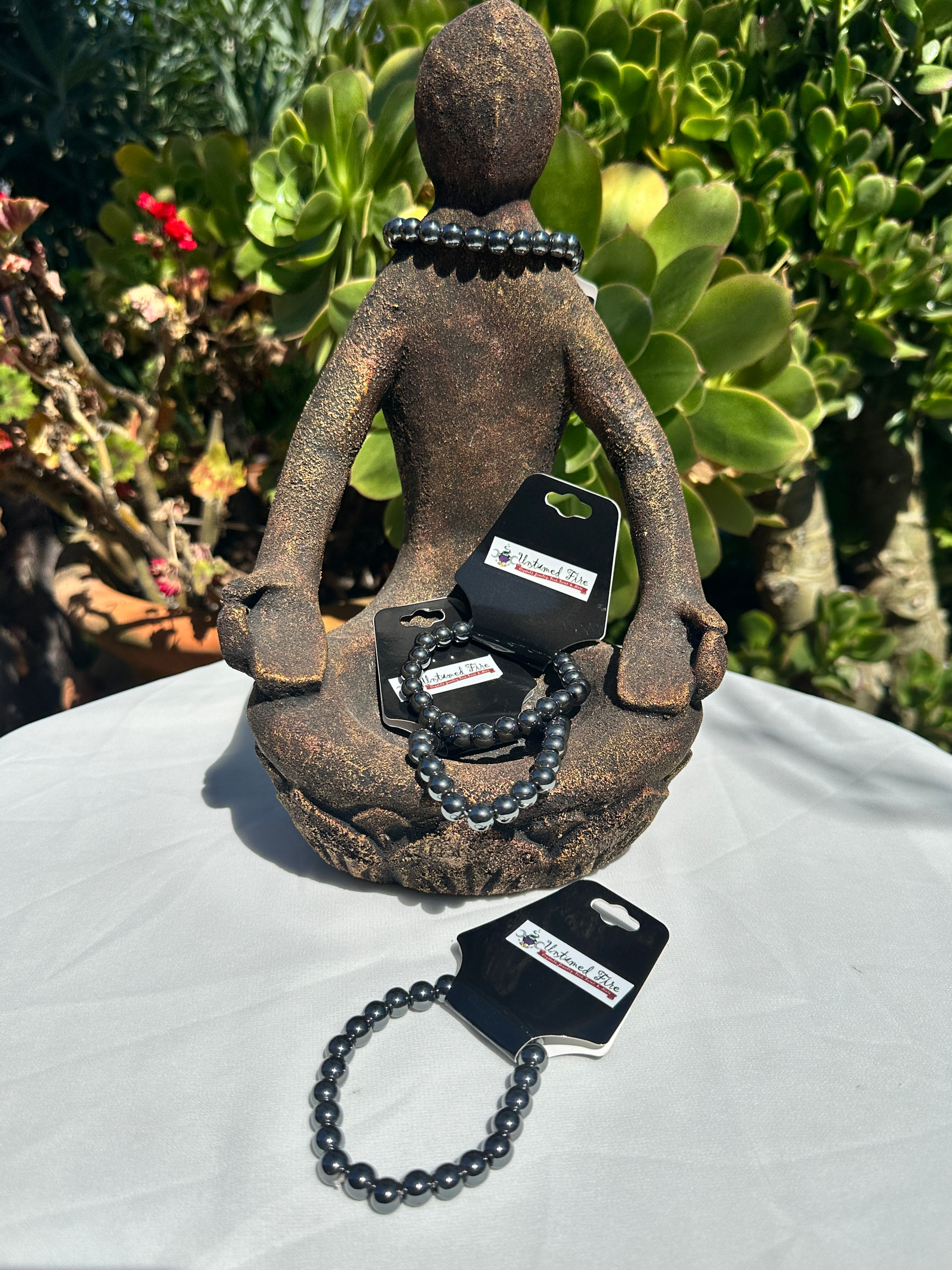 Hematite 8mm Round Stretch Bracelet