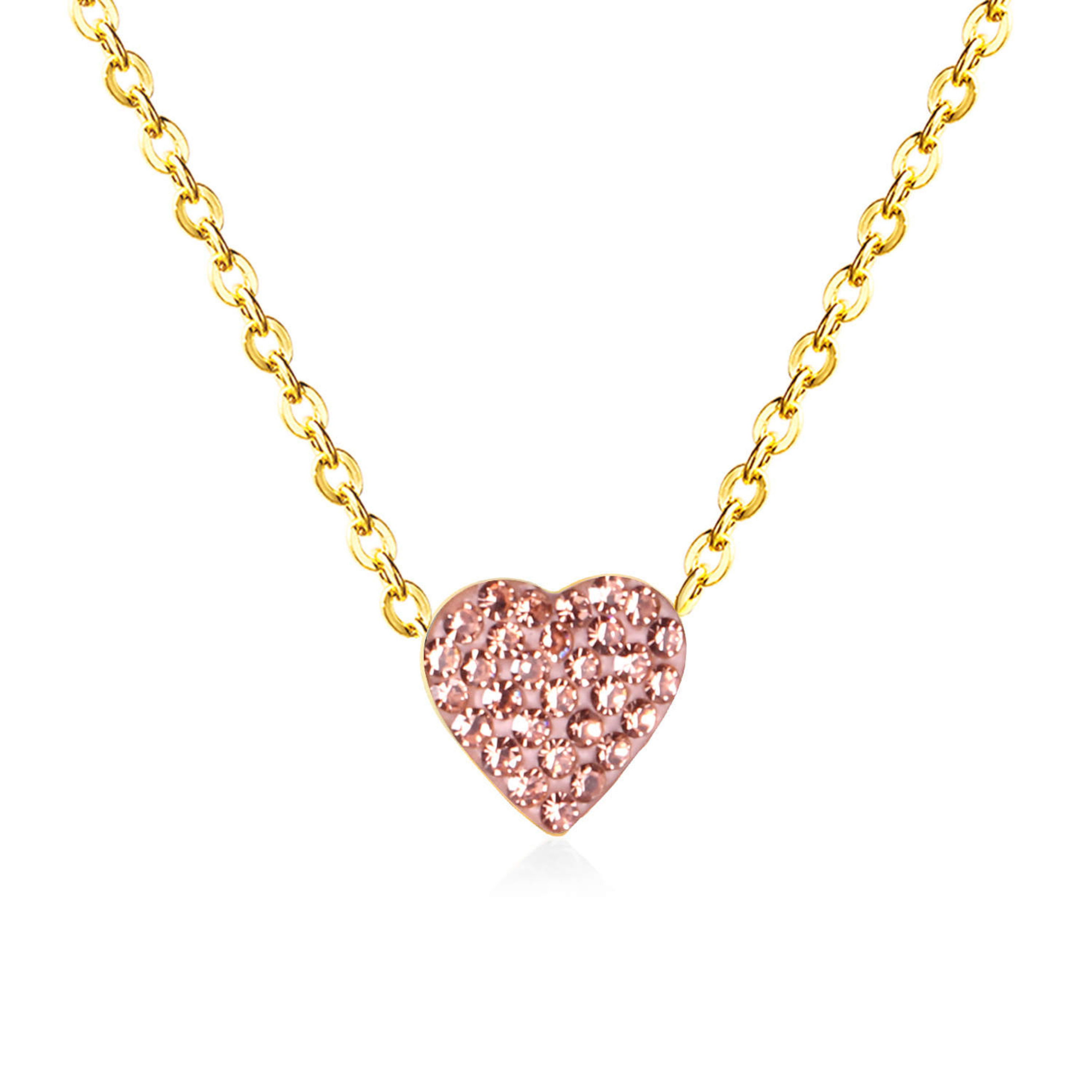 The Mini Pink Crystal Heart Necklace