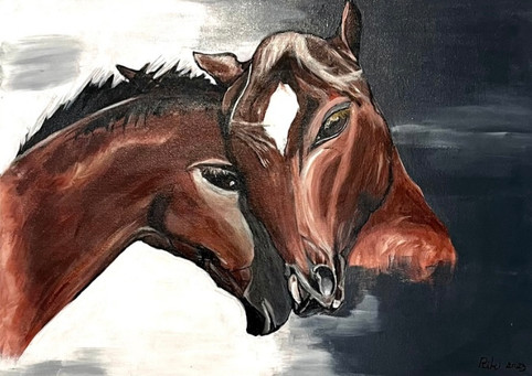 אהבת סוסים ציור מקורי של סוסים