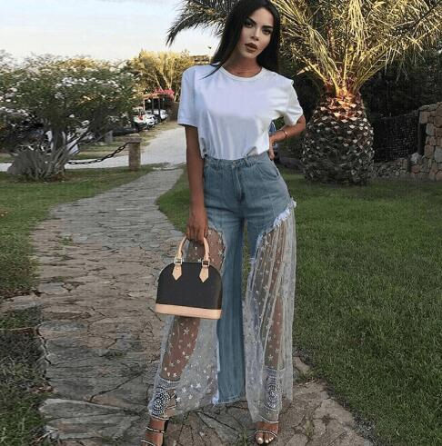 Thumbnail: Sexy Women Wide Leg Pants Jeans