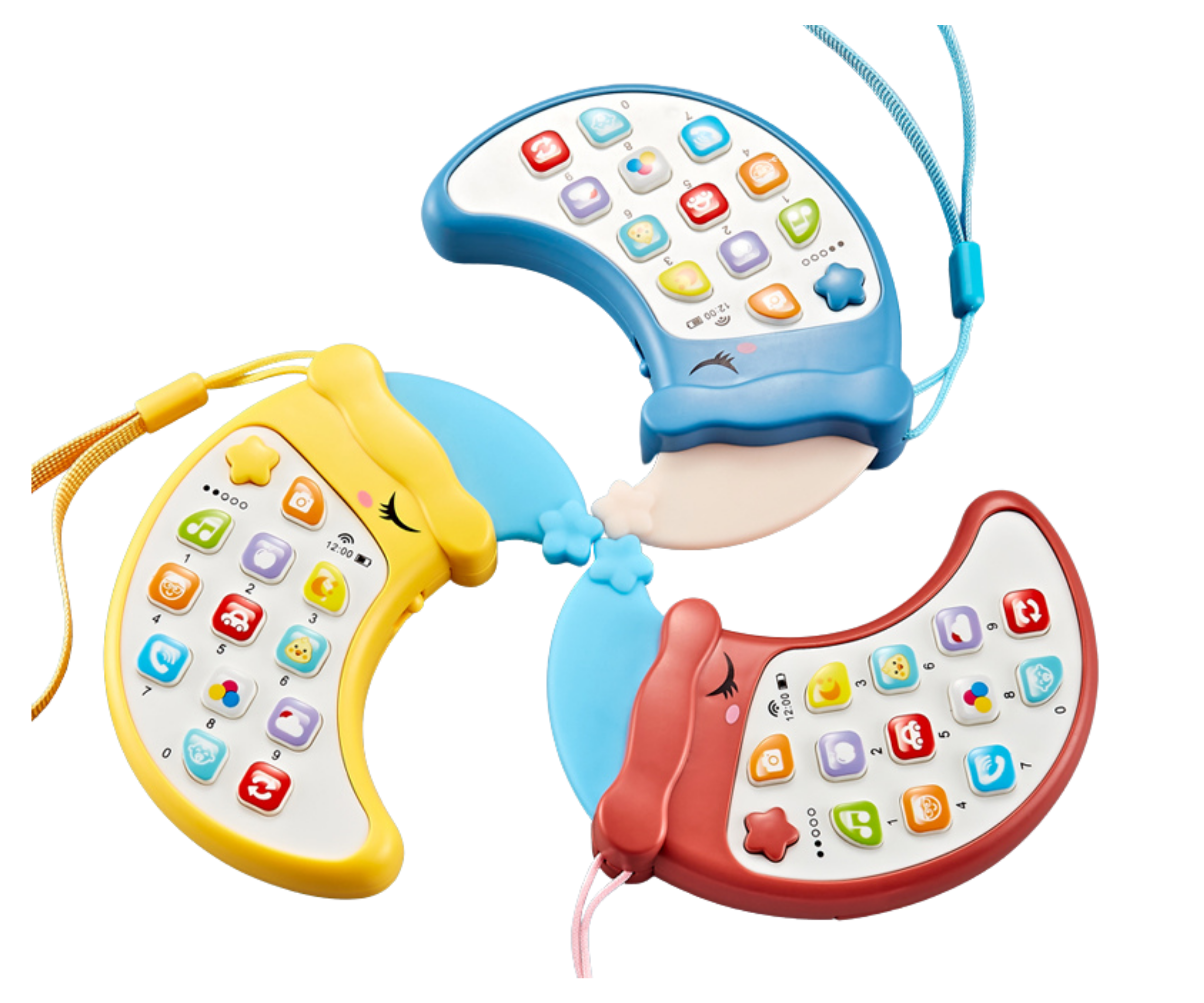 Kids Cell Phone Toy with Removable Teether, Toddler Electronic Learning Toy Cell