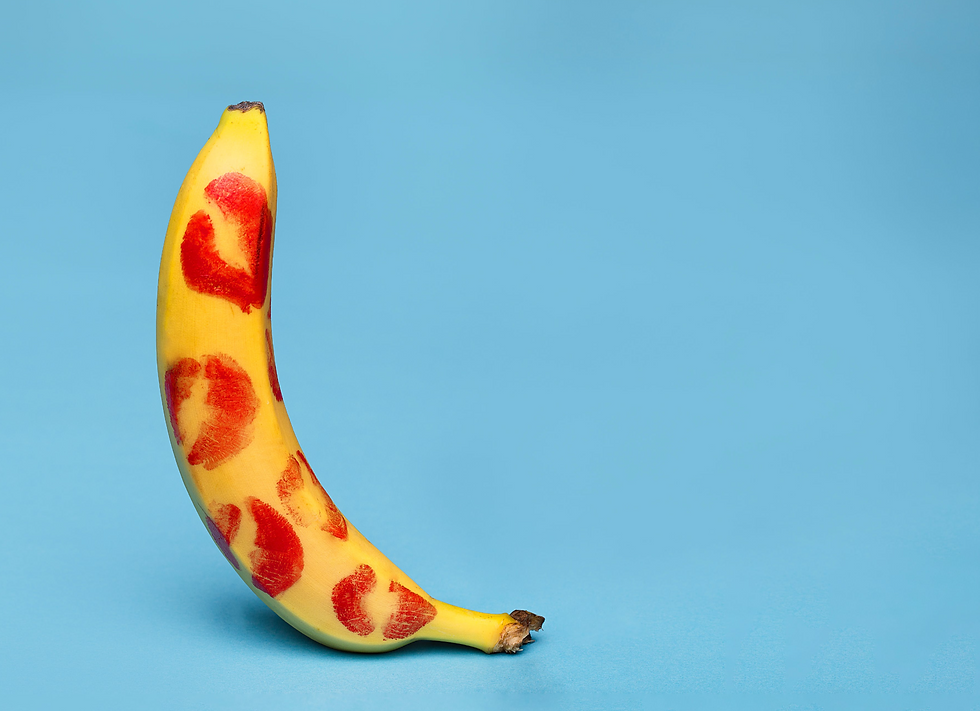 a banana on a blue background