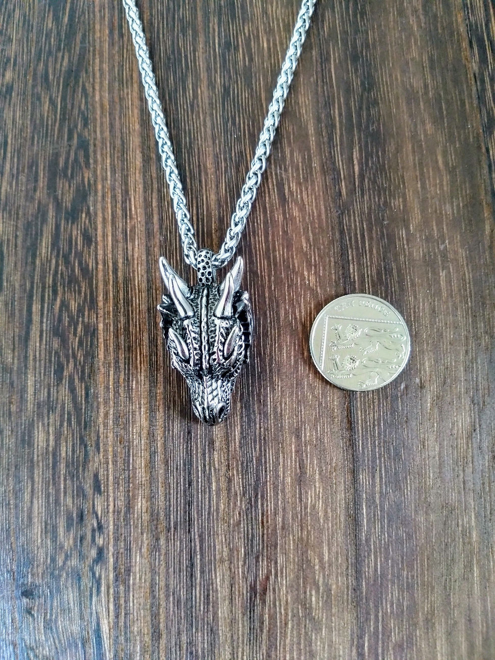 Thumbnail: Dragon Head Stainless Steel Necklace 