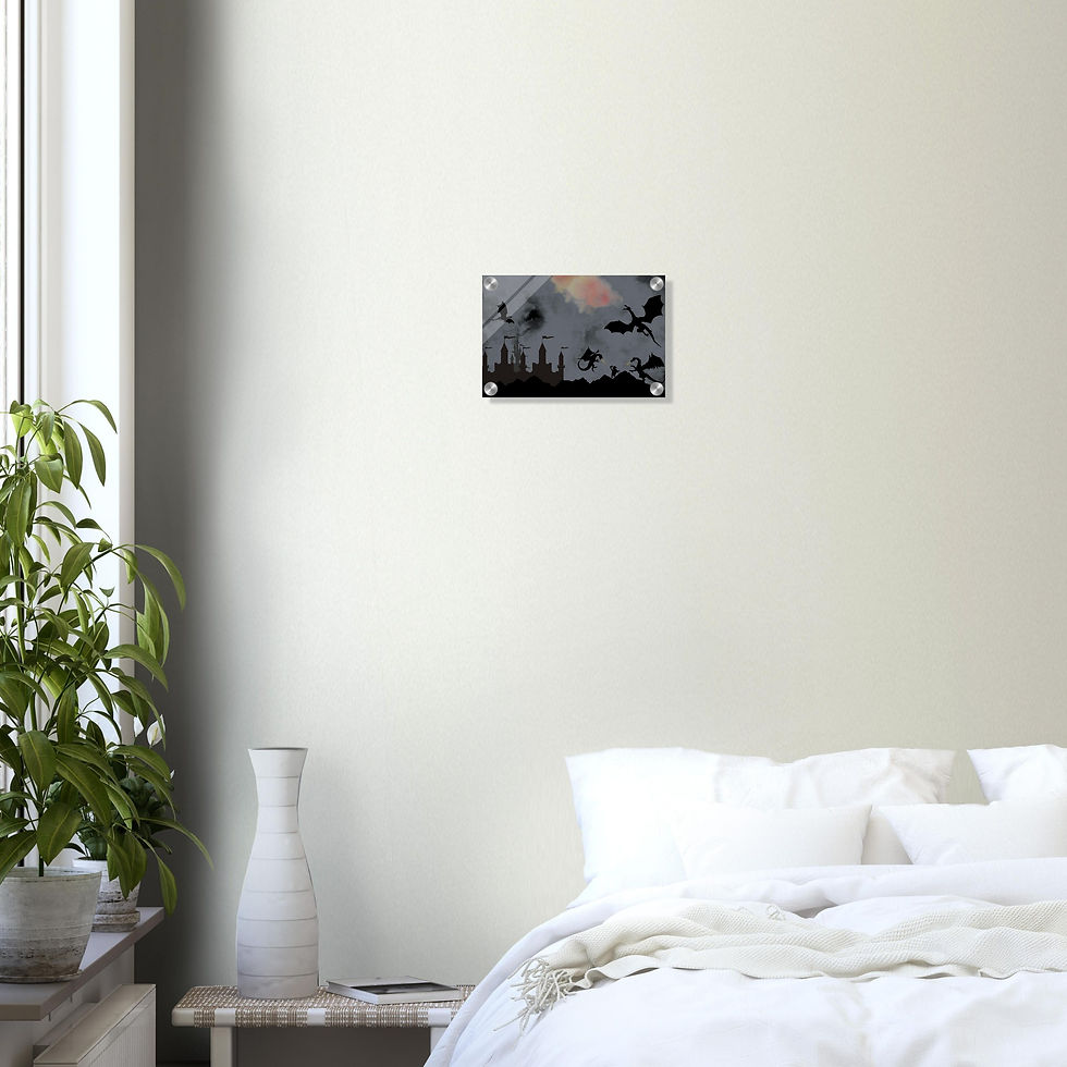Thumbnail: Dragon Scene Acrylic Print 12 x 8 inches