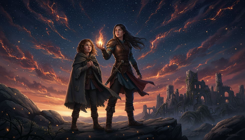 “Cover art for ‘Starfire Sisters’ — a fantasy story with the Starfire Sisters.”