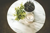 Plantes d'intérieur et bougie