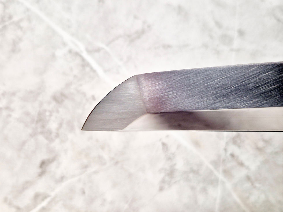 Thumbnail: Koho White #3 Steel Abura Honyaki Sakimaru 300mm Wave Hamon