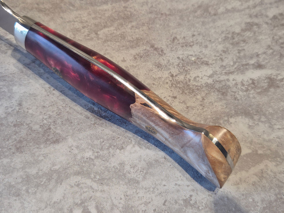 Thumbnail: Hatsukokoro VG10 solid steel Kiritsuke Gyuto 240mm Red Handle
