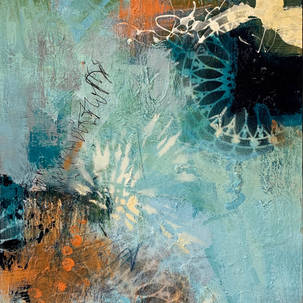 abstract painting- bright- fun joy- ready to hang