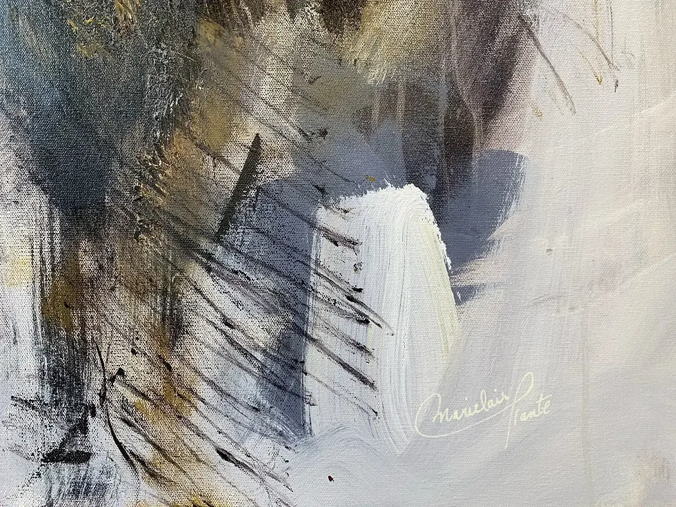 Thumbnail: Signature artiste Mariclair Plante peinture abstraite